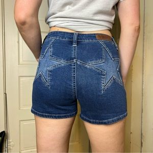 Rock & Roll Cowgirl Blue Jean Shorts with Star Design